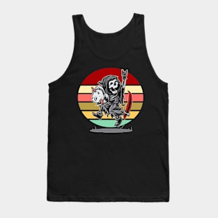 grim-reaper-happy-riding-unicorn-toy Design Tank Top